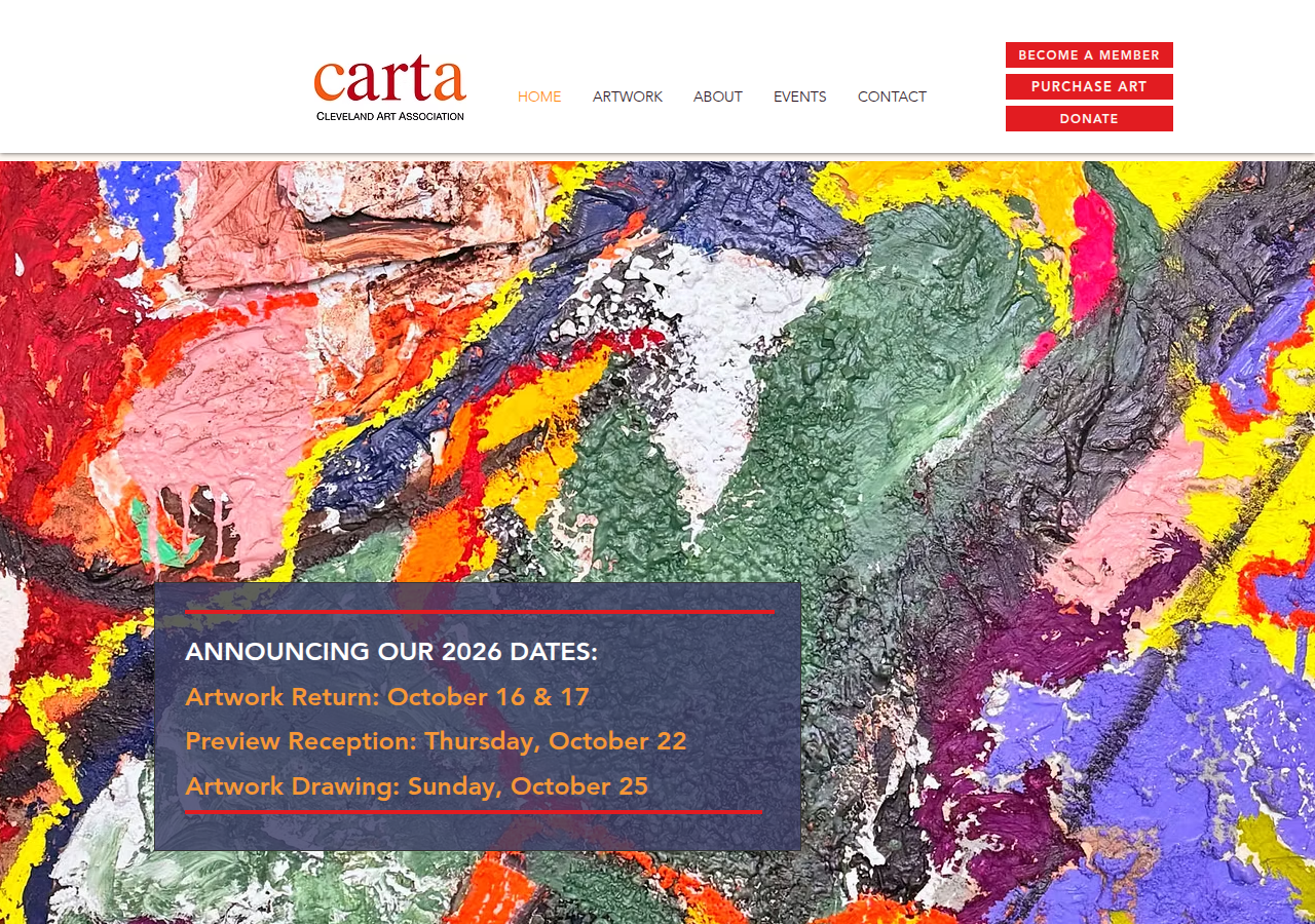 Screenshot of clevelandartassociation.org