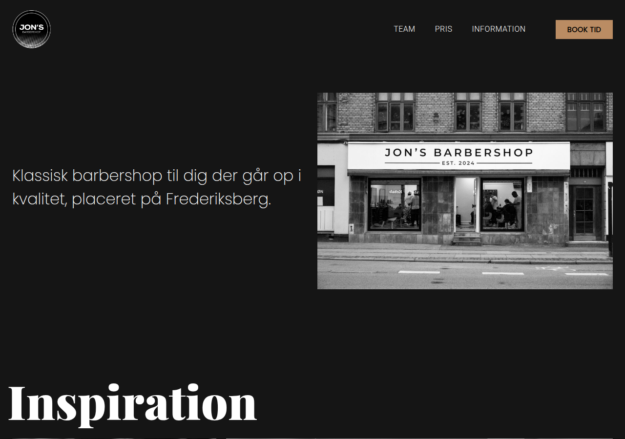 Screenshot of jonsbarbershop.dk