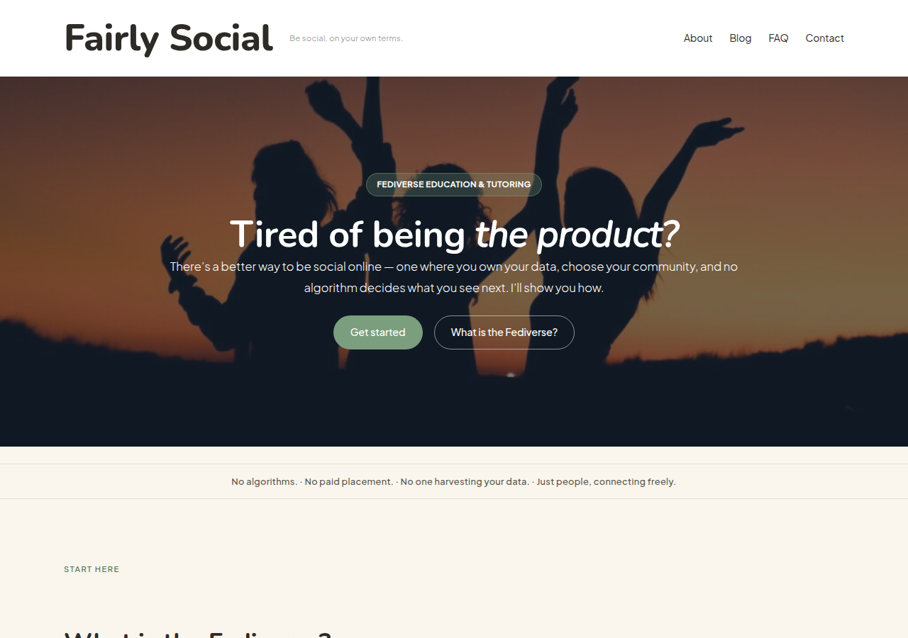 Screenshot of fairly.social