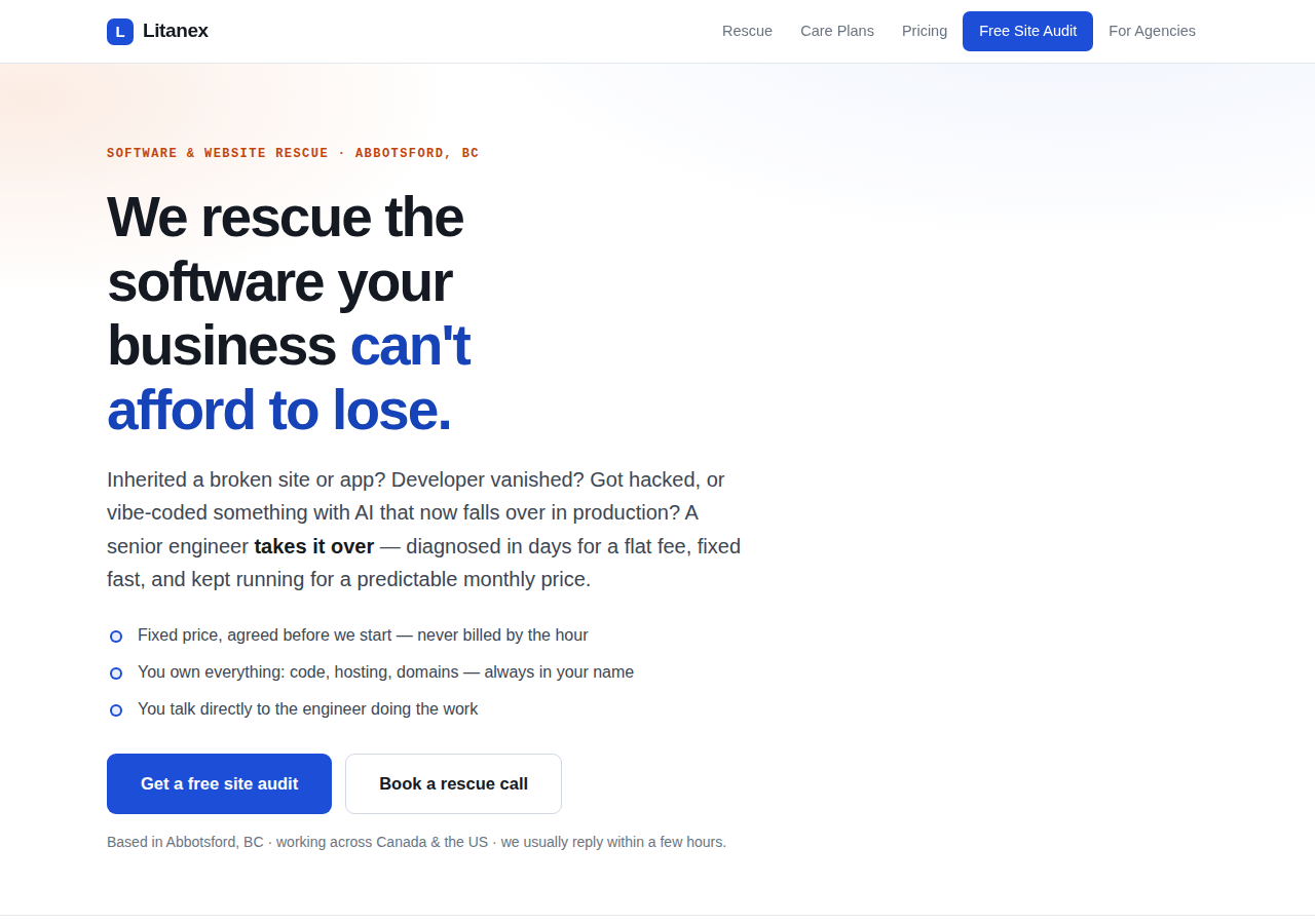 Screenshot of litanex.ca