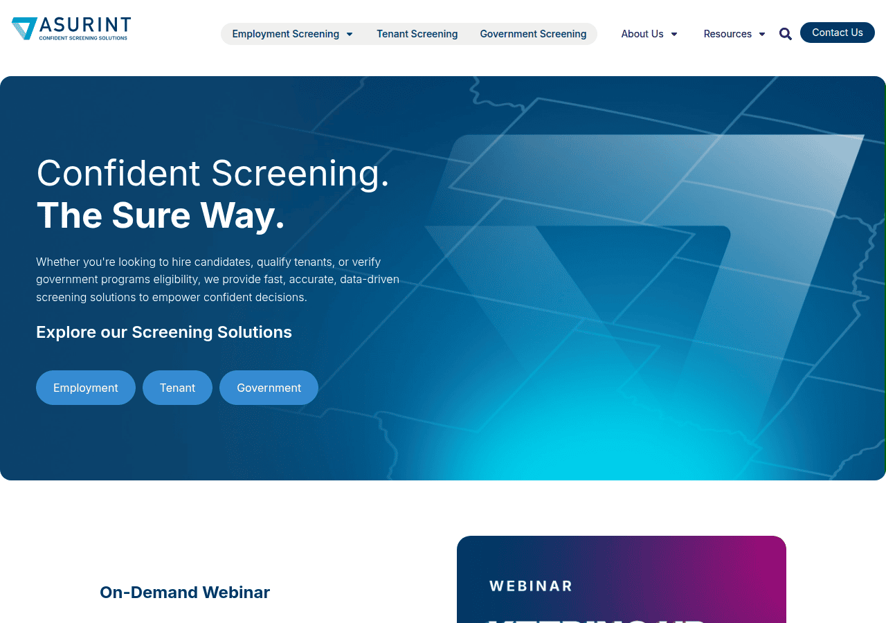 Screenshot of asurint.com