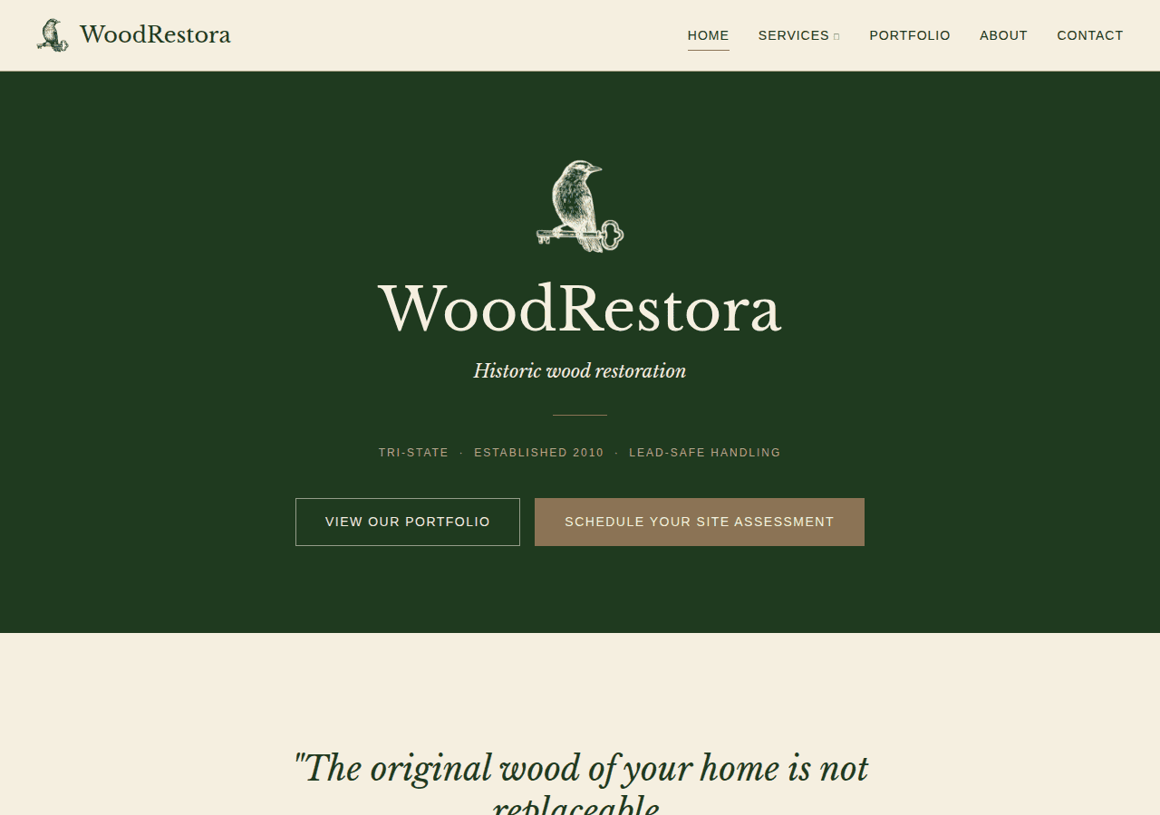 Screenshot of woodrestora.com