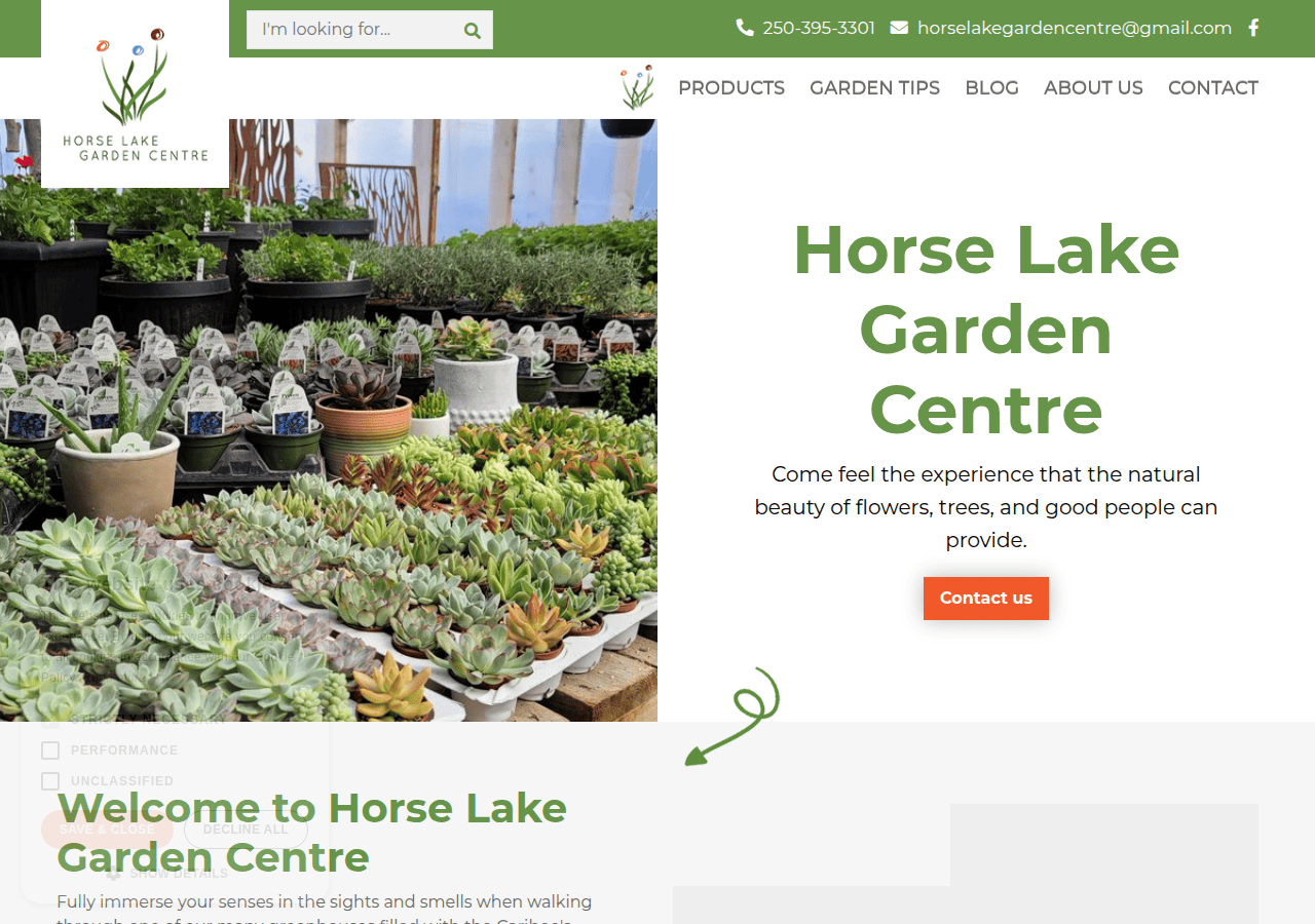 Screenshot of horselakegardencentre.com