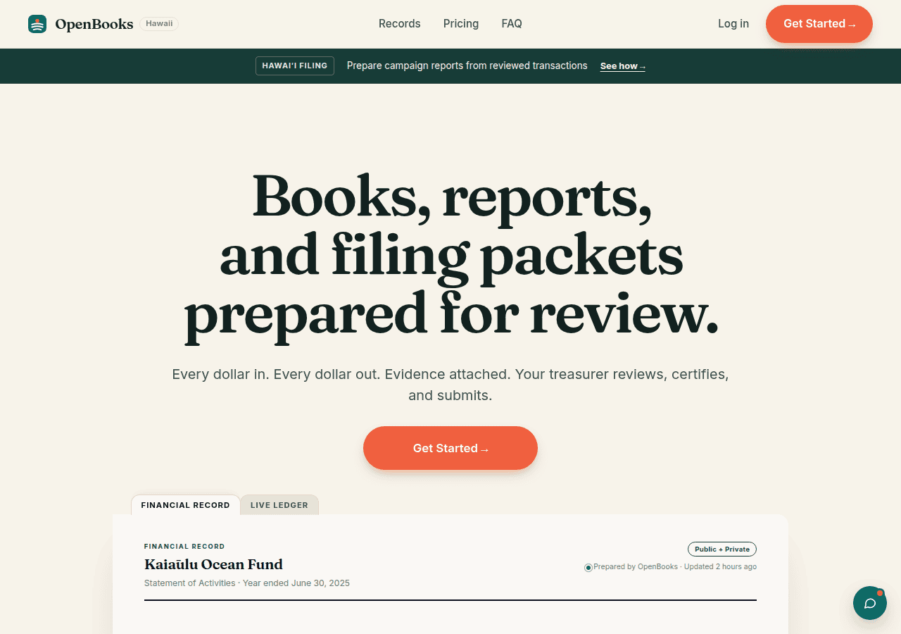 Screenshot of openbooks.fyi