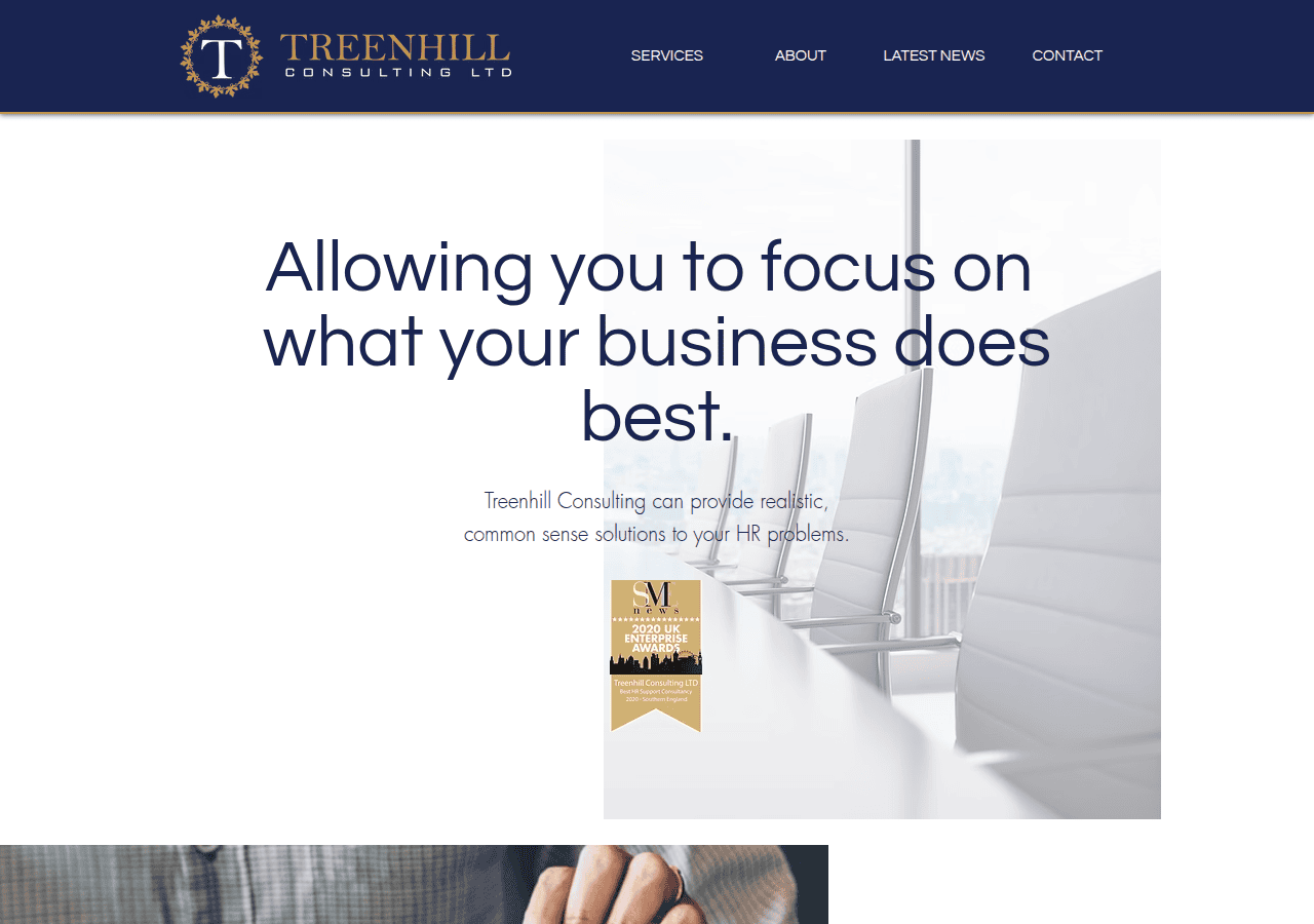 Screenshot of treenhill.co.uk