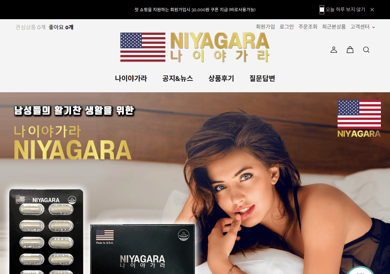 Screenshot of niyagara.co.kr