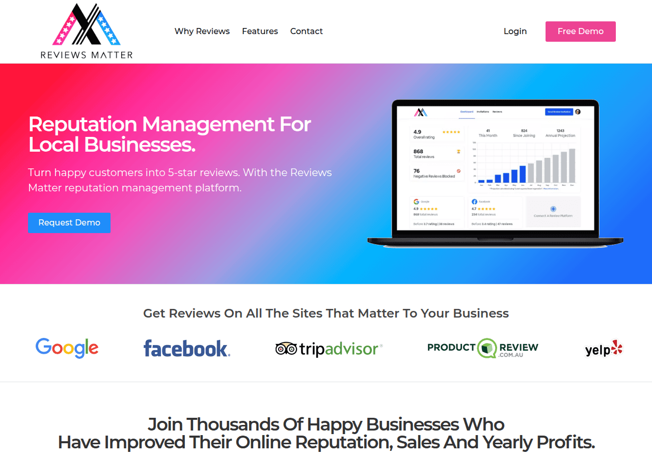 Screenshot of reviewsmatter.com.au