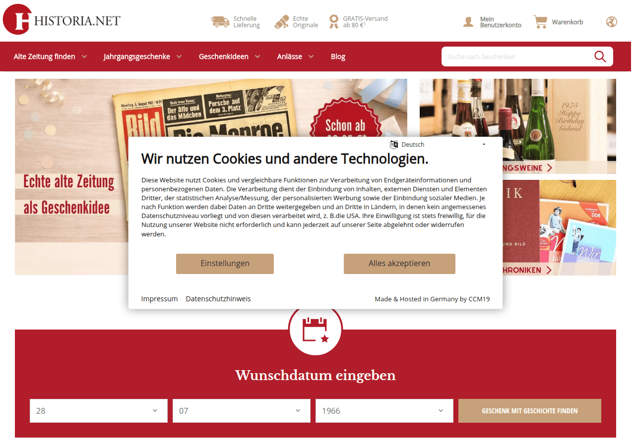 Screenshot of historia.net
