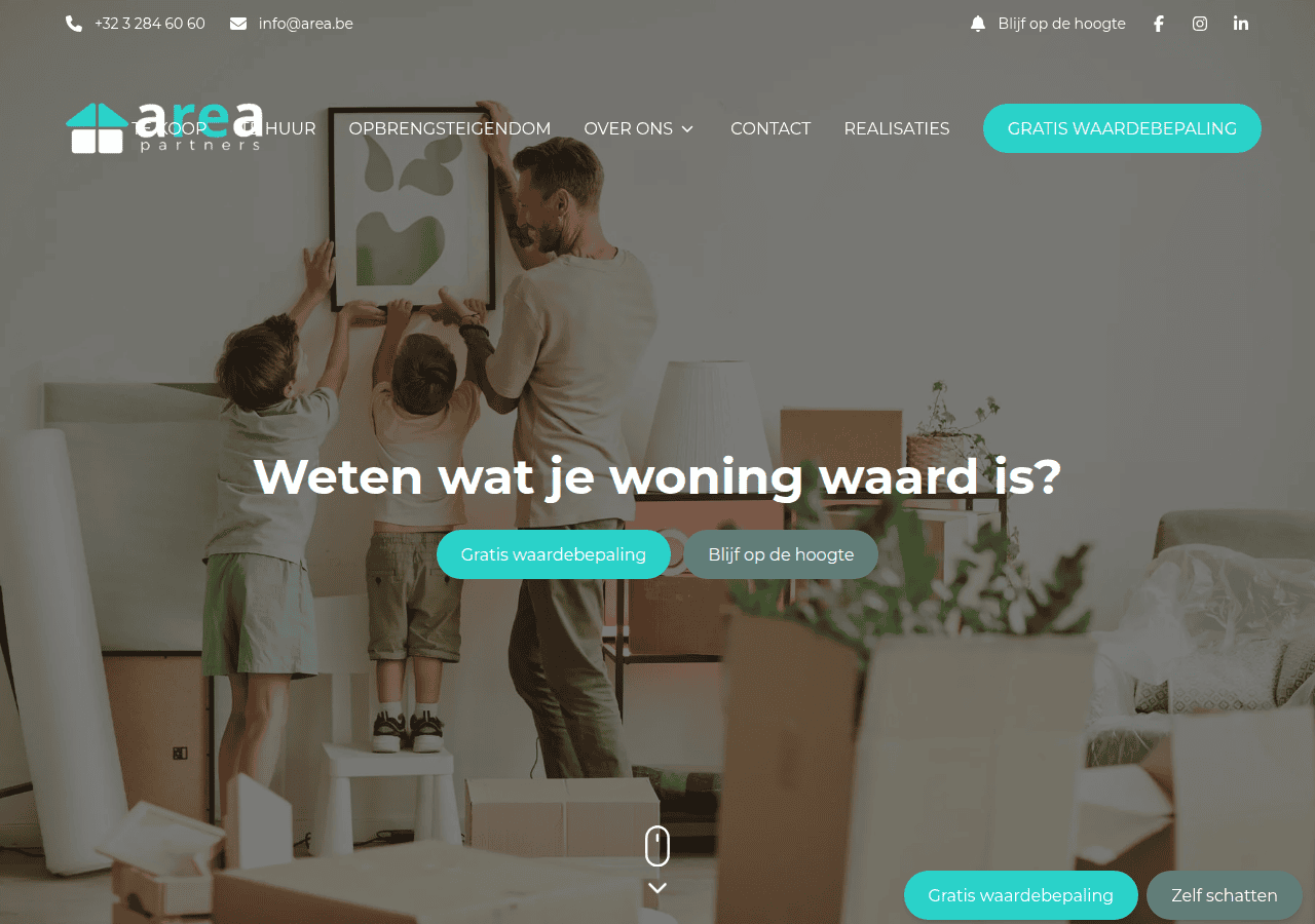 Screenshot of area.be
