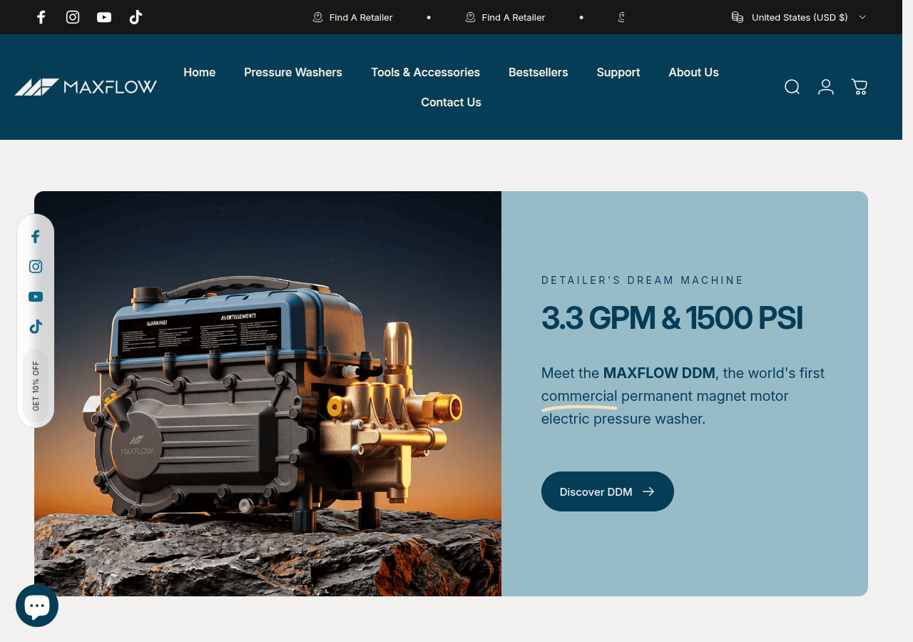Screenshot of maxflowproducts.com