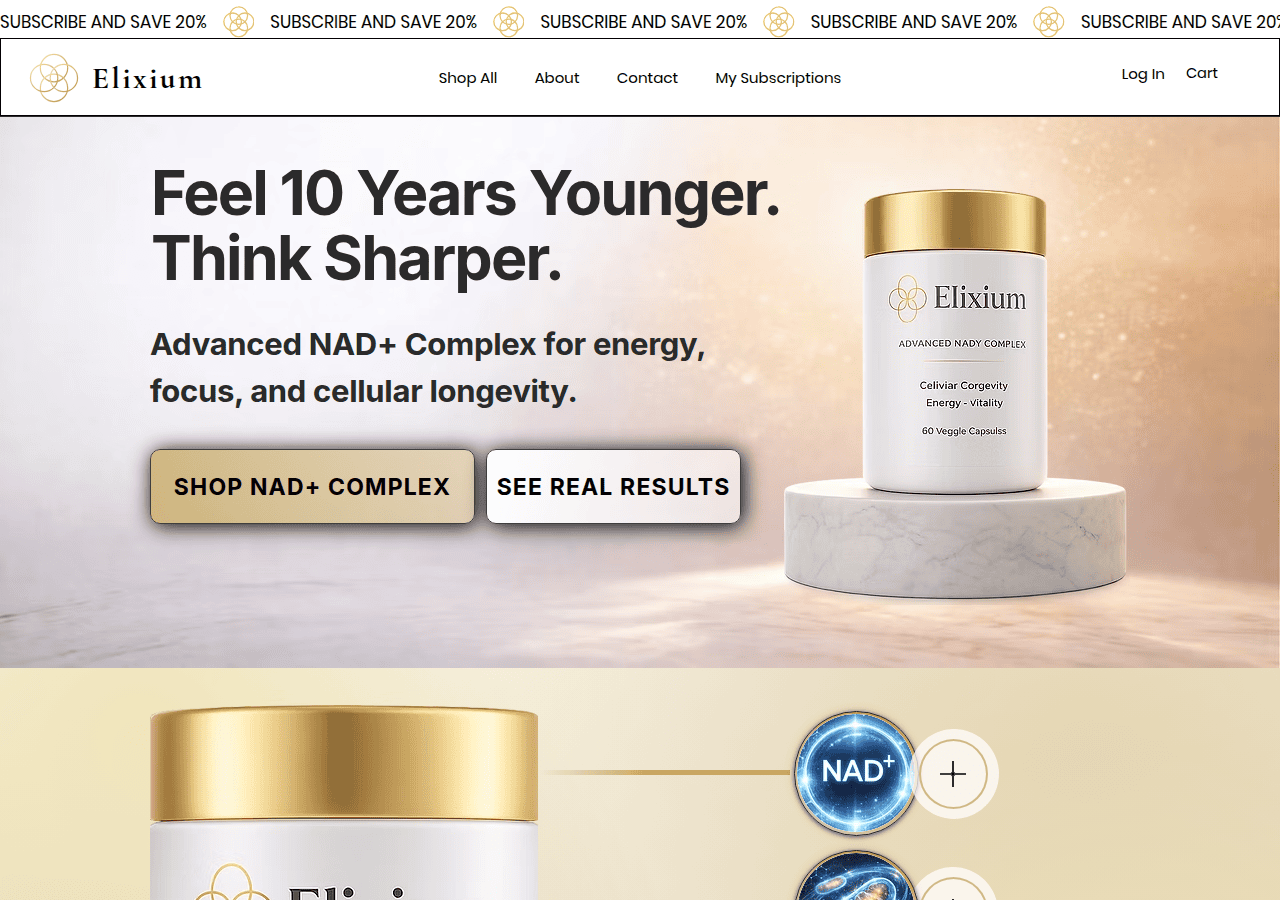 Screenshot of elixiumlabs.com