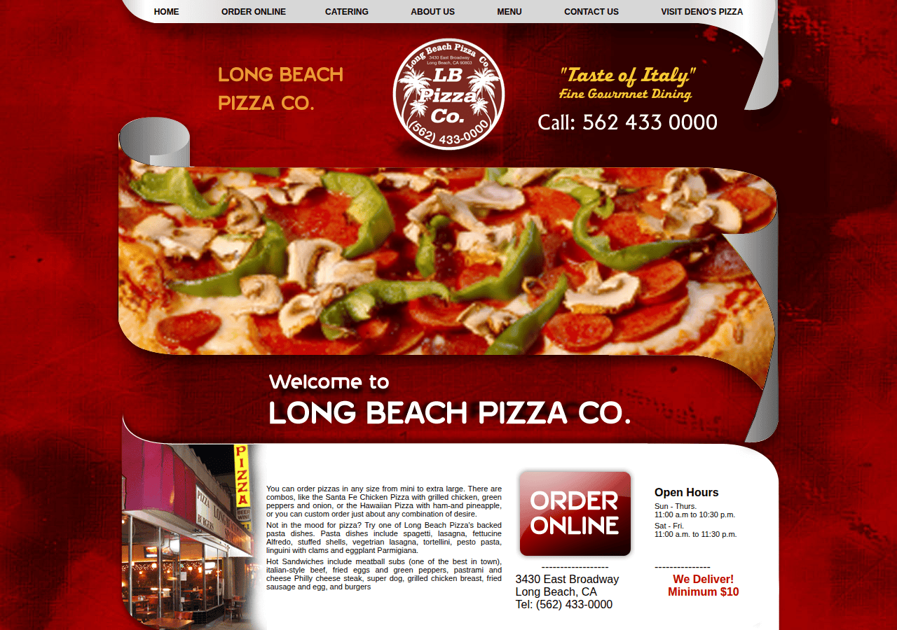 Screenshot of lbpizzaco.com