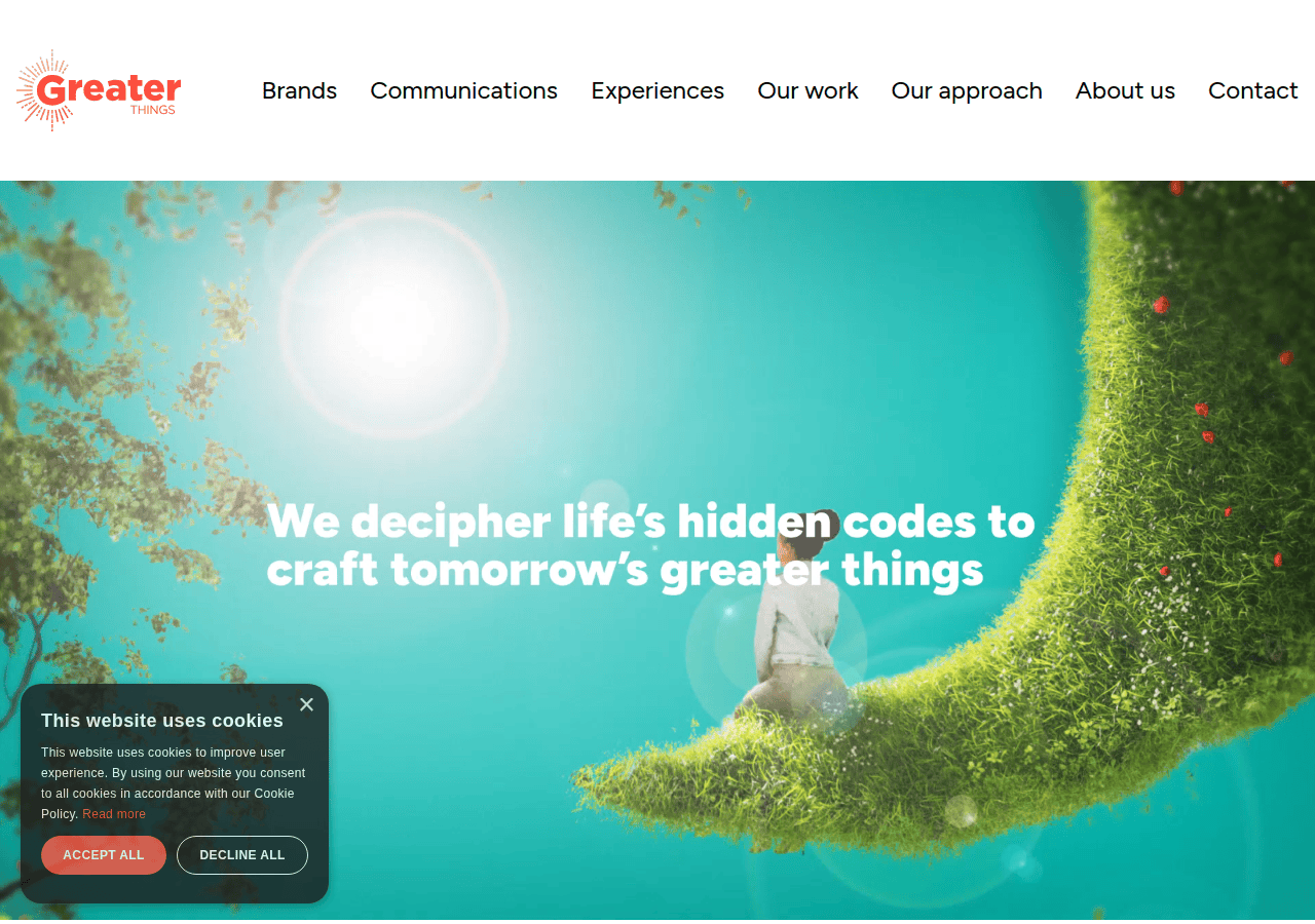 Screenshot of greaterthingsagency.com