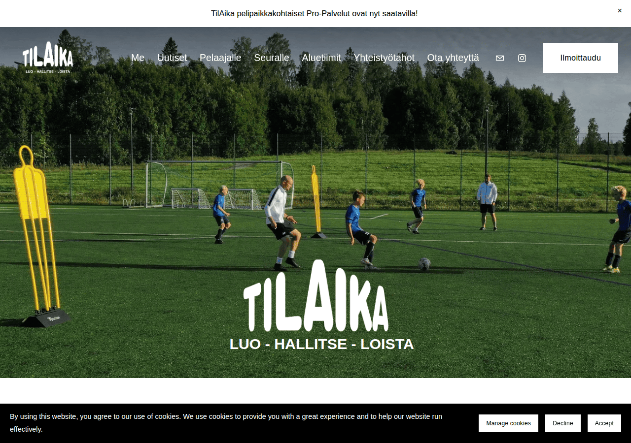 Screenshot of tilaika.fi