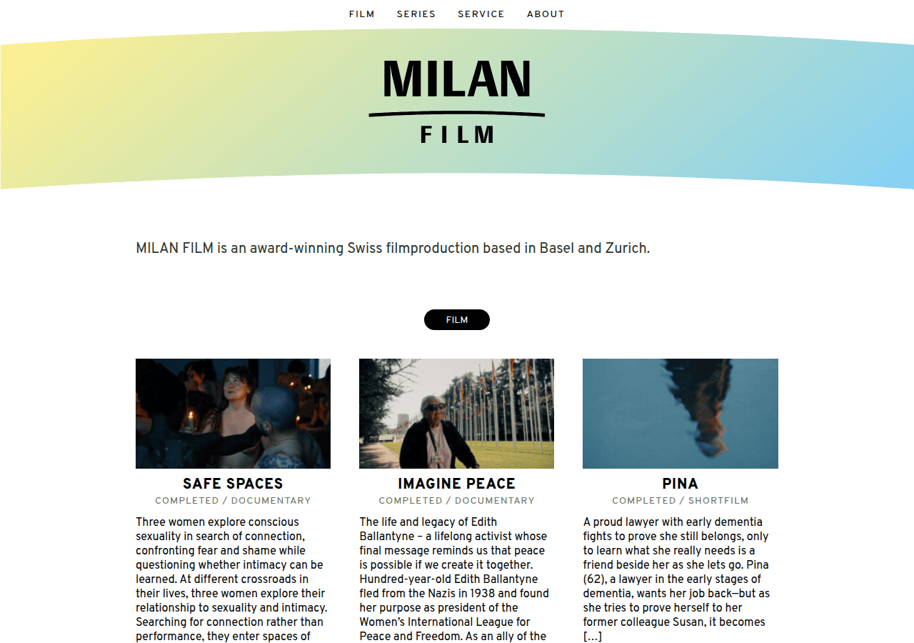 Screenshot of milan-film.ch