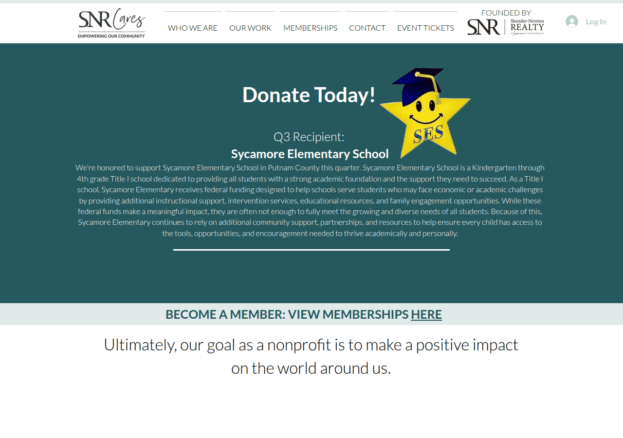 Screenshot of snrcares.org