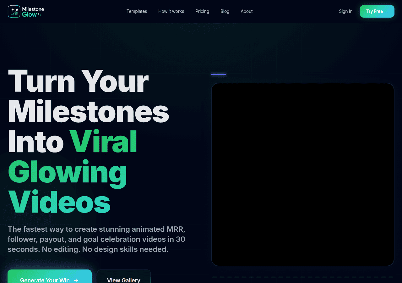 Screenshot of milestoneglow.com