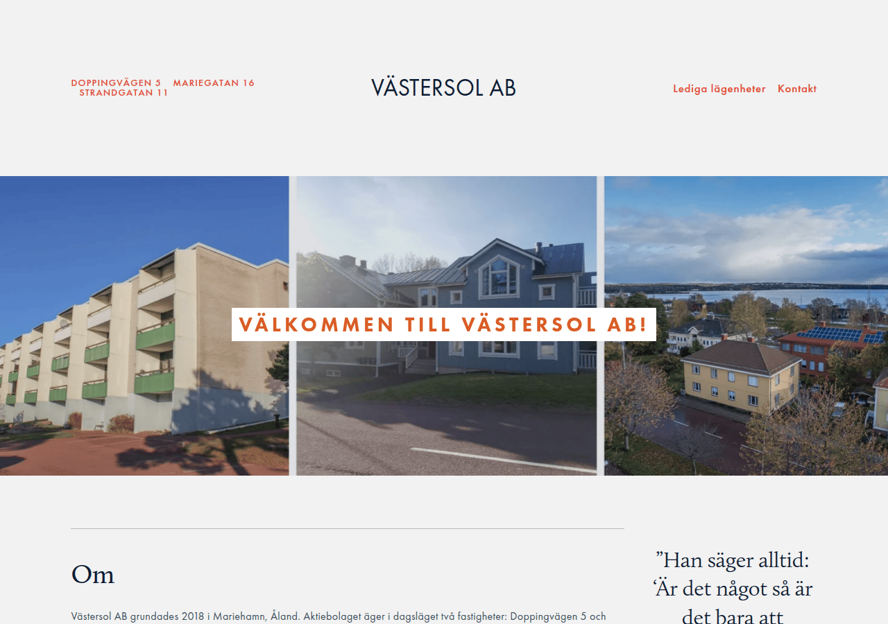 Screenshot of vastersol.com