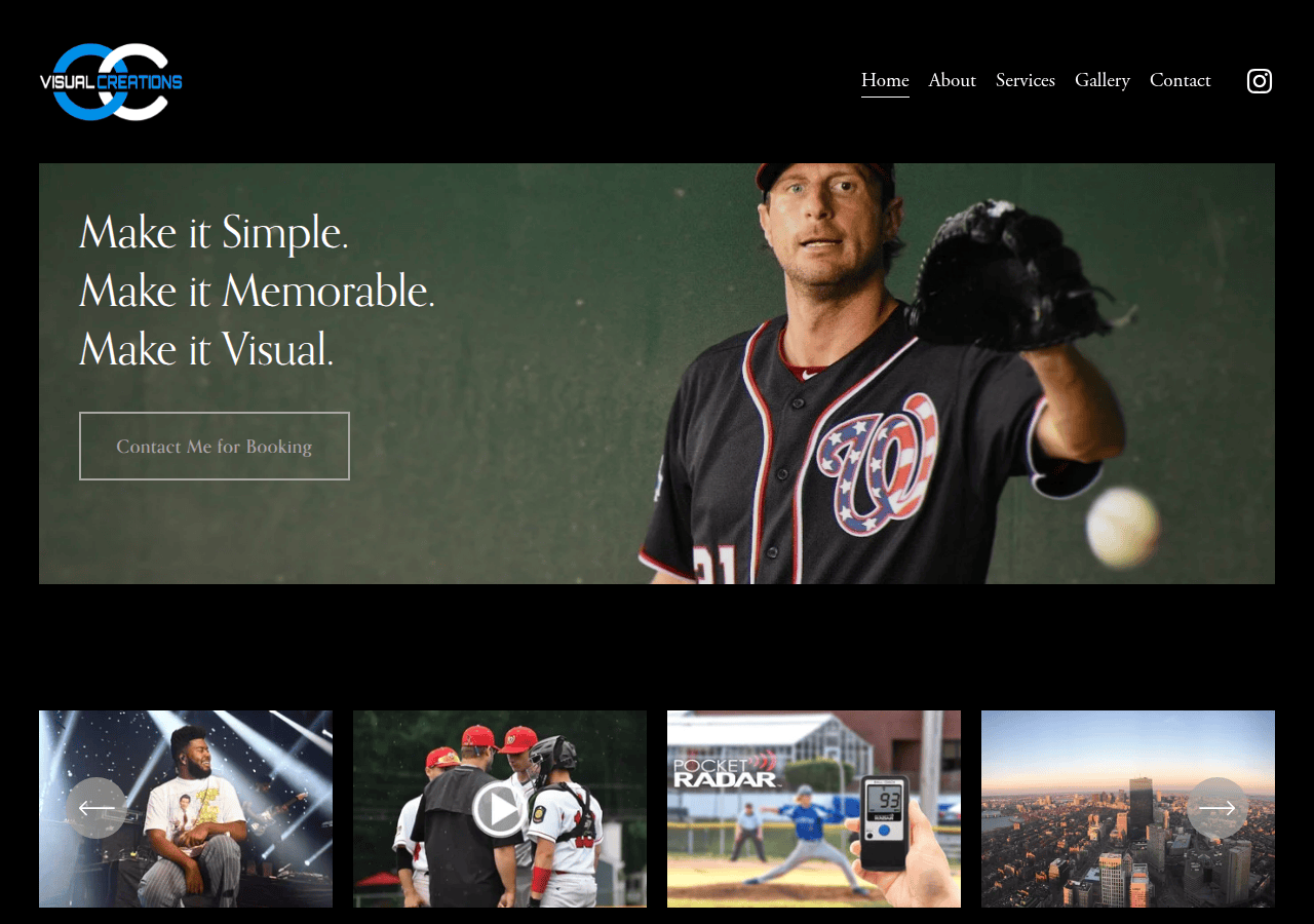 Screenshot of ocvisualcreations.com