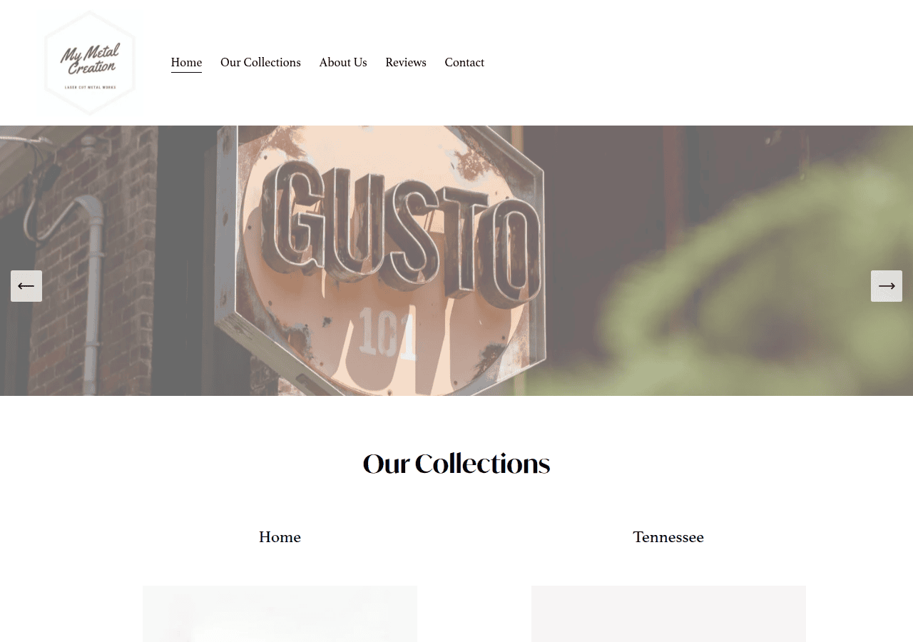 Screenshot of mymetalcreation.com