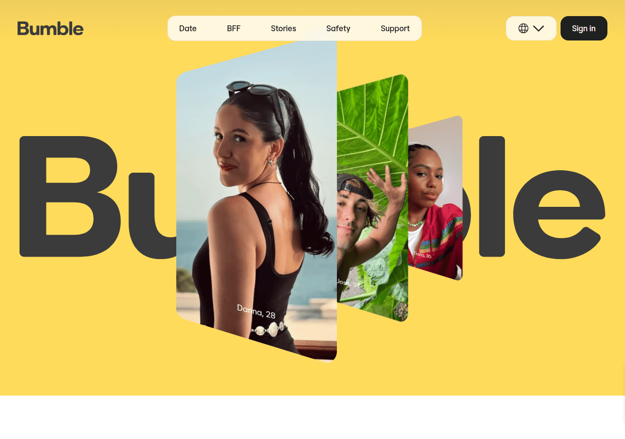 Screenshot of bumble.com
