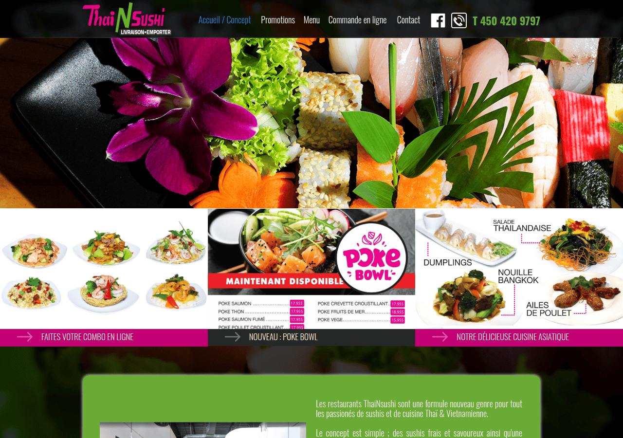 Screenshot of thainsushi.com