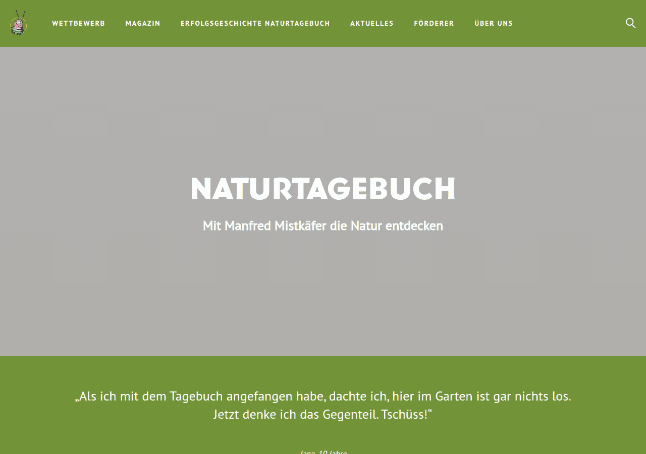 Screenshot of naturtagebuch.de