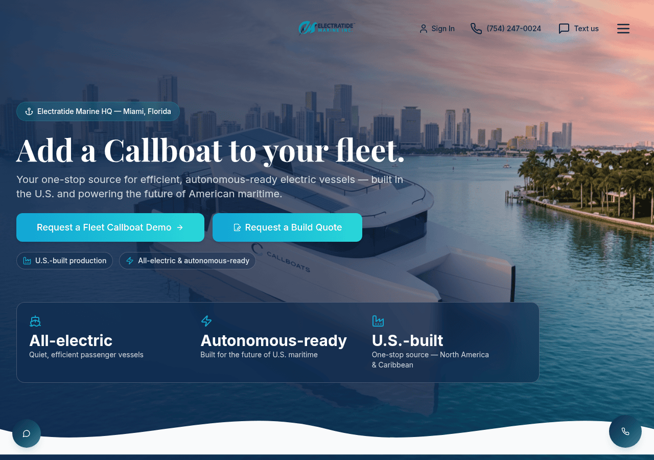 Screenshot of electratide.com