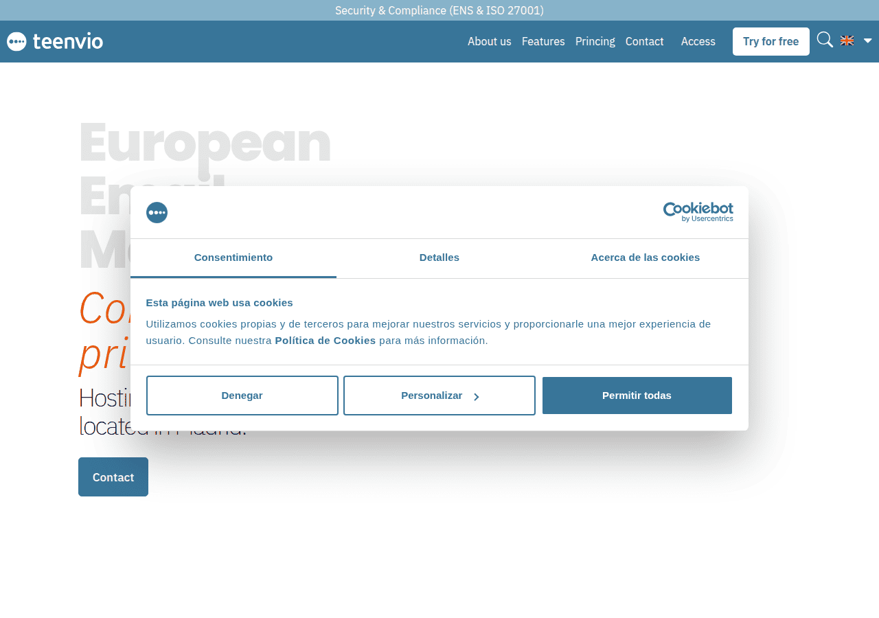Screenshot of teenvio.com
