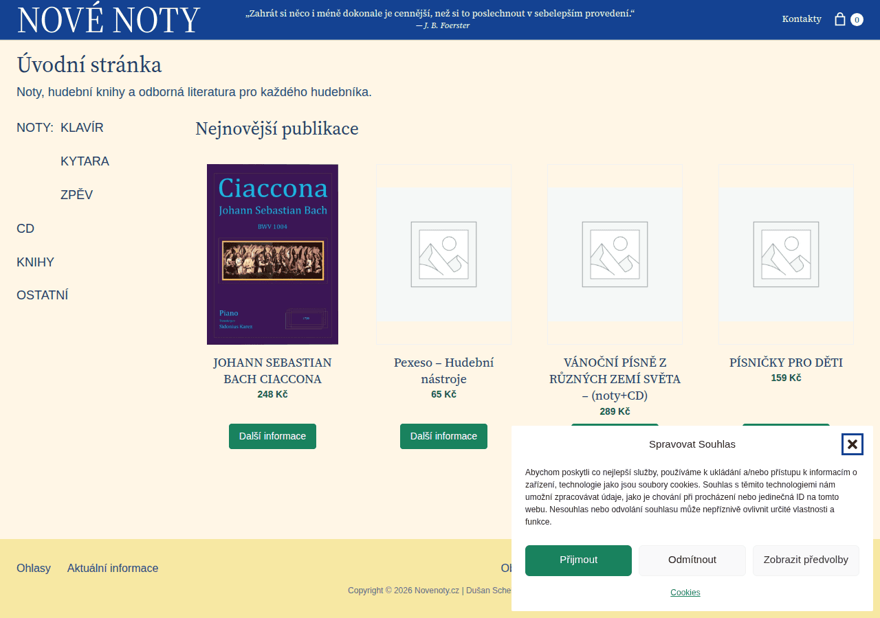 Screenshot of novenoty.cz