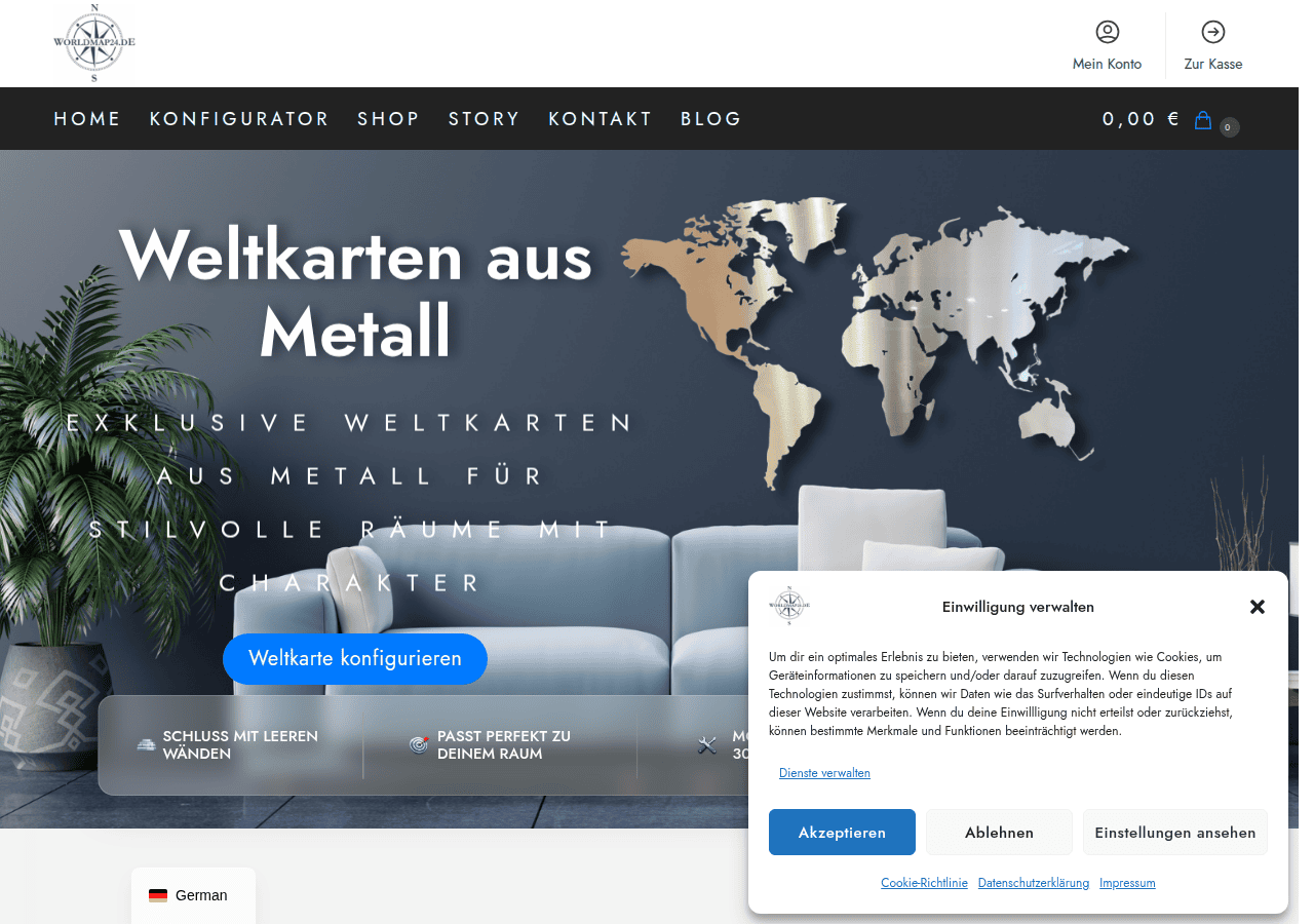Screenshot of worldmap24.de