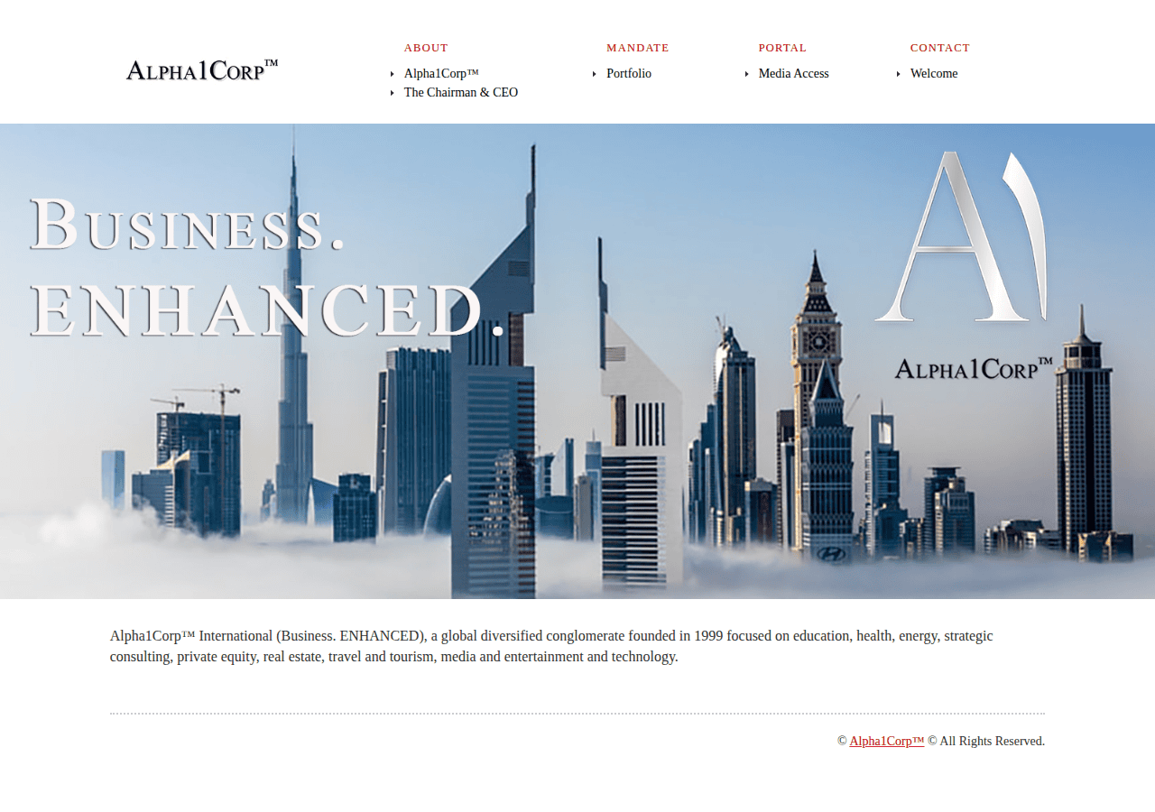 Screenshot of alpha1corp.net