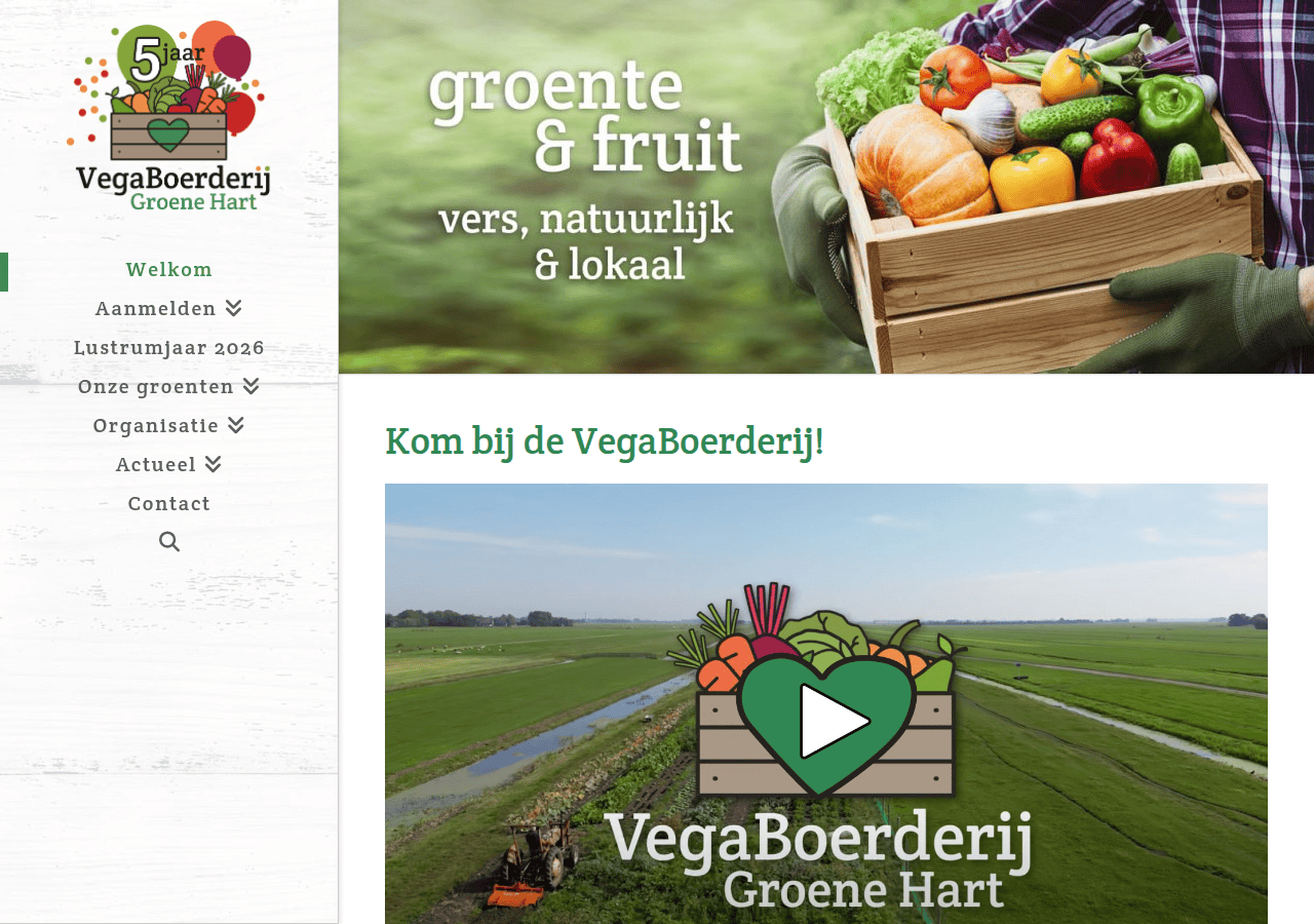 Screenshot of vegaboerderij.nl