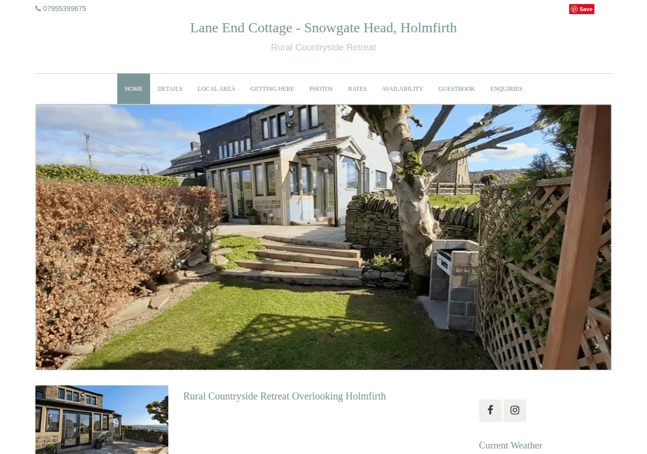 Screenshot of laneendcottage.co.uk