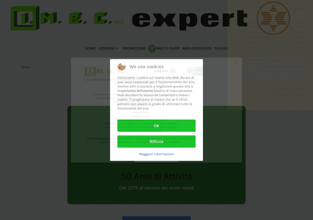 Screenshot of imeccorinaldo.it