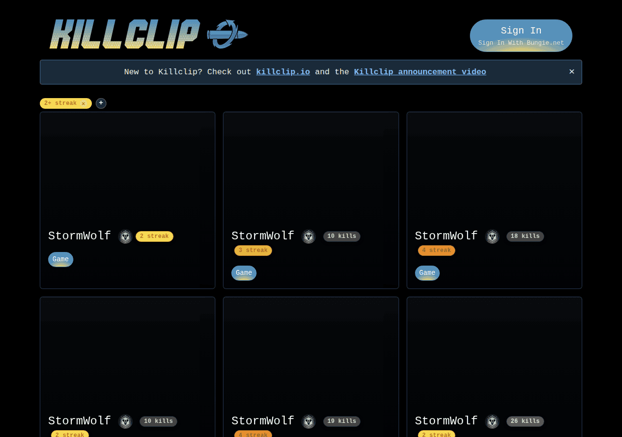 Screenshot of killclip.com