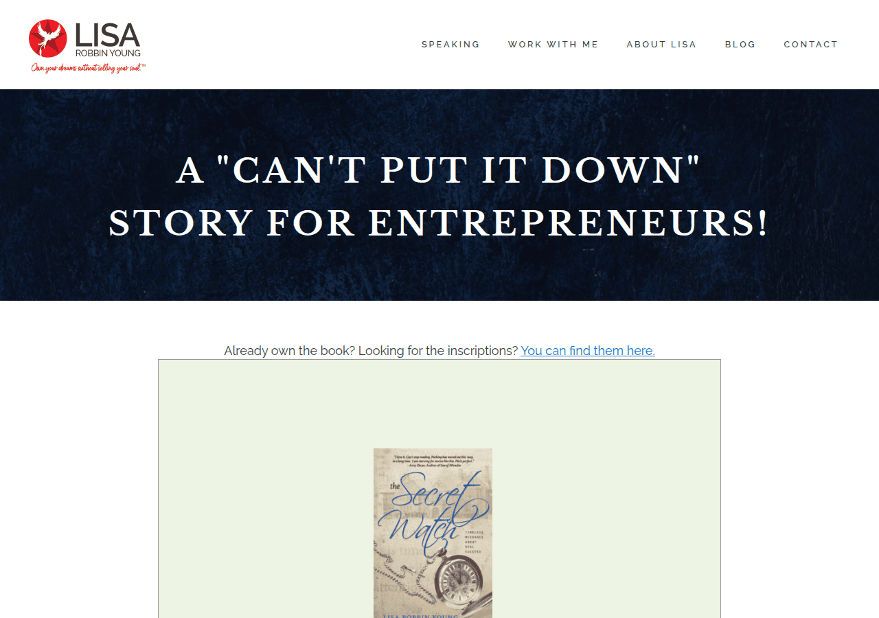 Screenshot of lisarobbinyoung.com