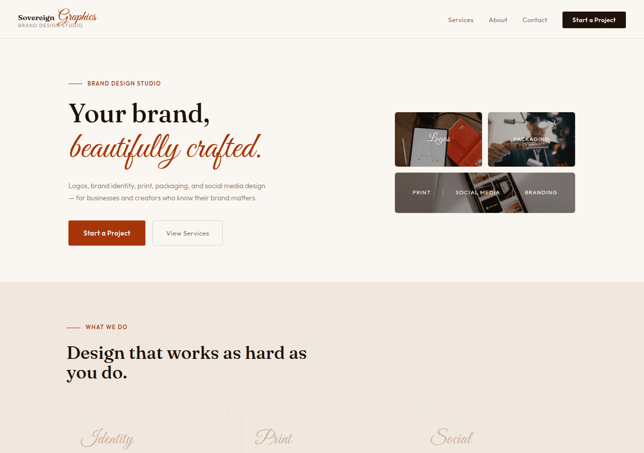 Screenshot of sovereign-graphics.com