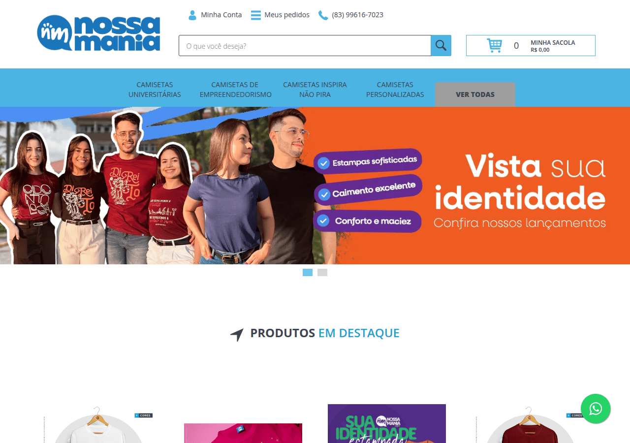 Screenshot of nossamania.com