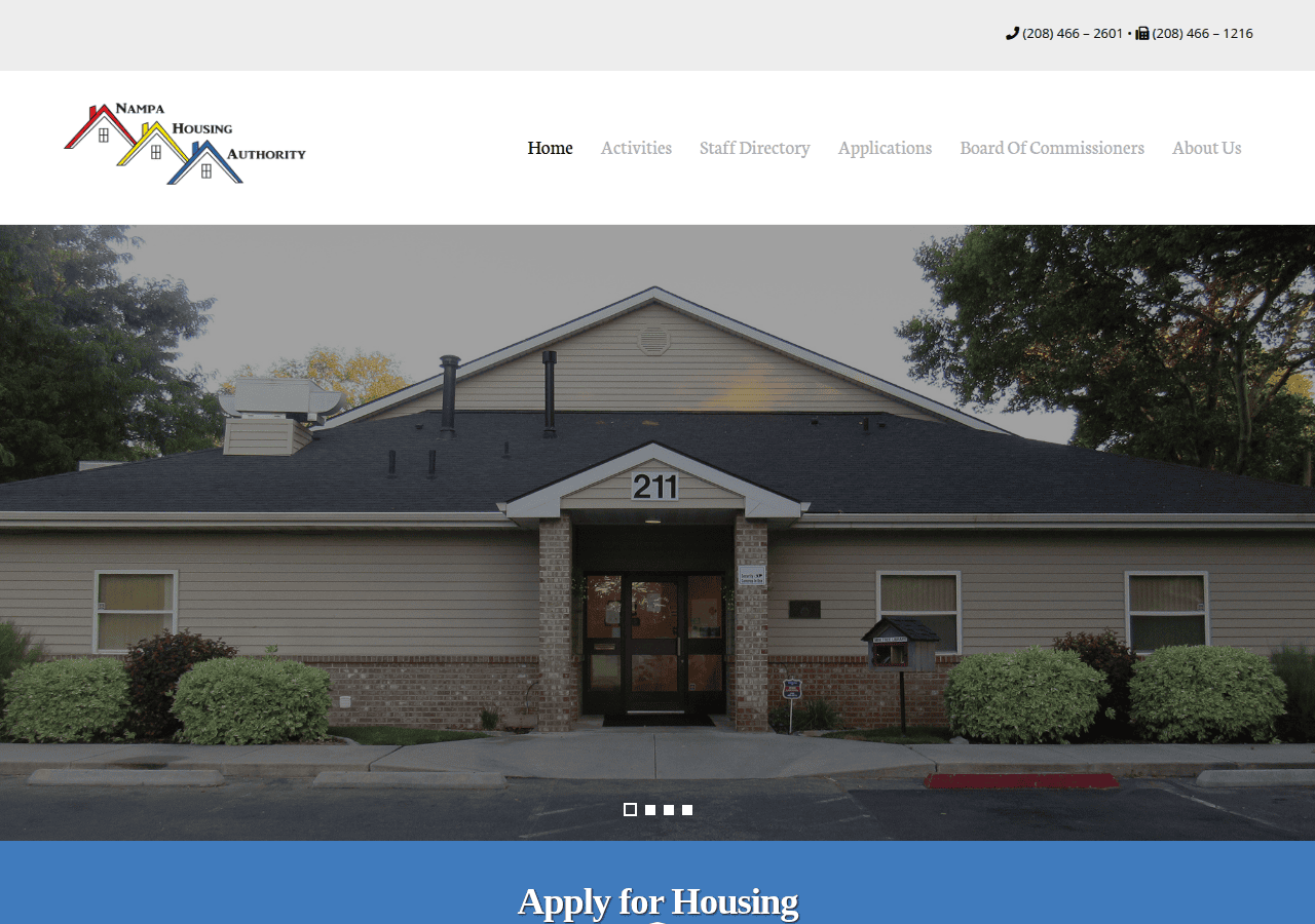 Screenshot of nampahousing.com
