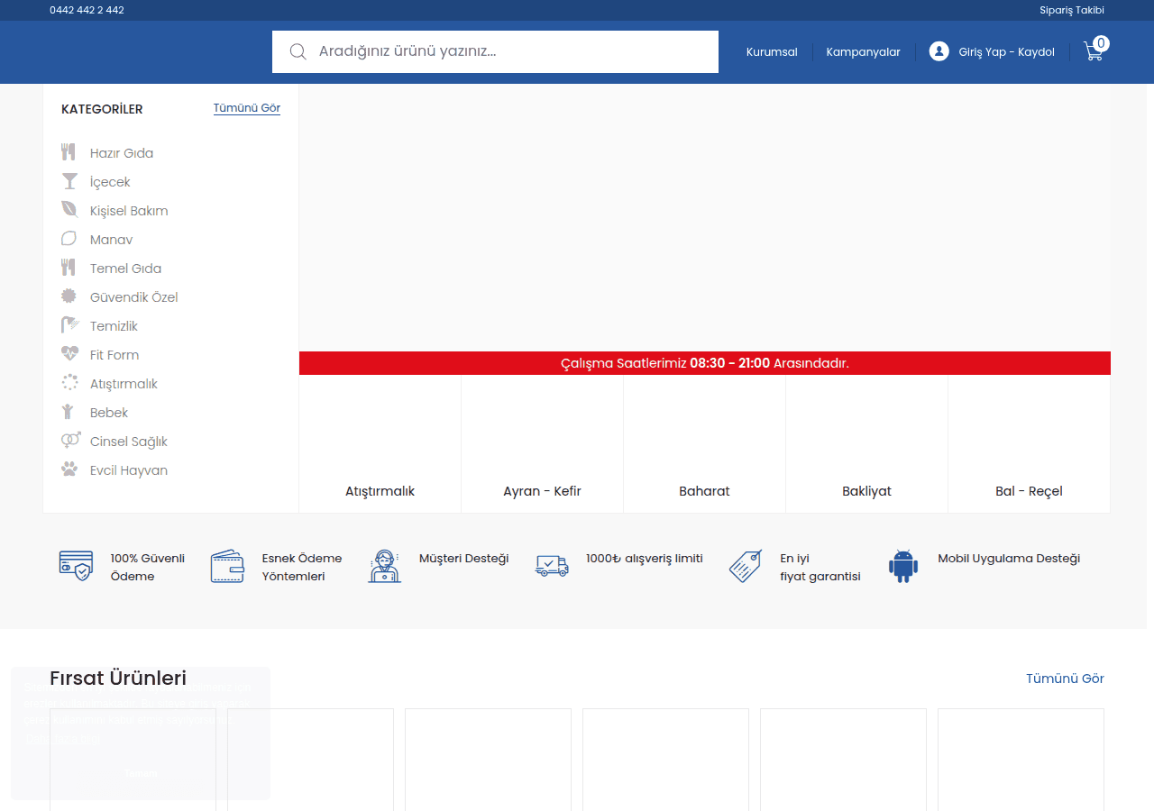 Screenshot of guvendikmarket.com