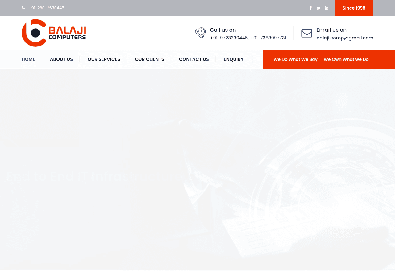 Screenshot of balajicomputersilvassa.com