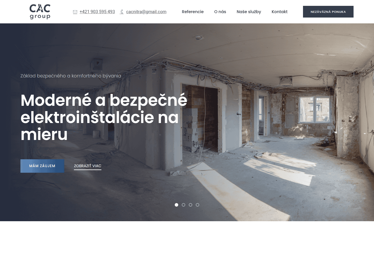 Screenshot of cacelektroinstalacie.sk