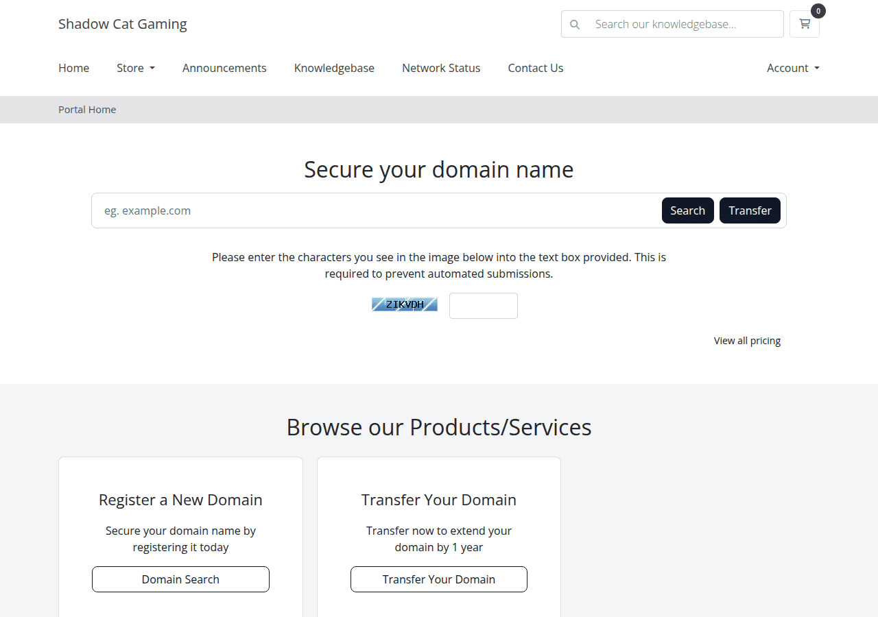 Screenshot of shadowcatgaming.com
