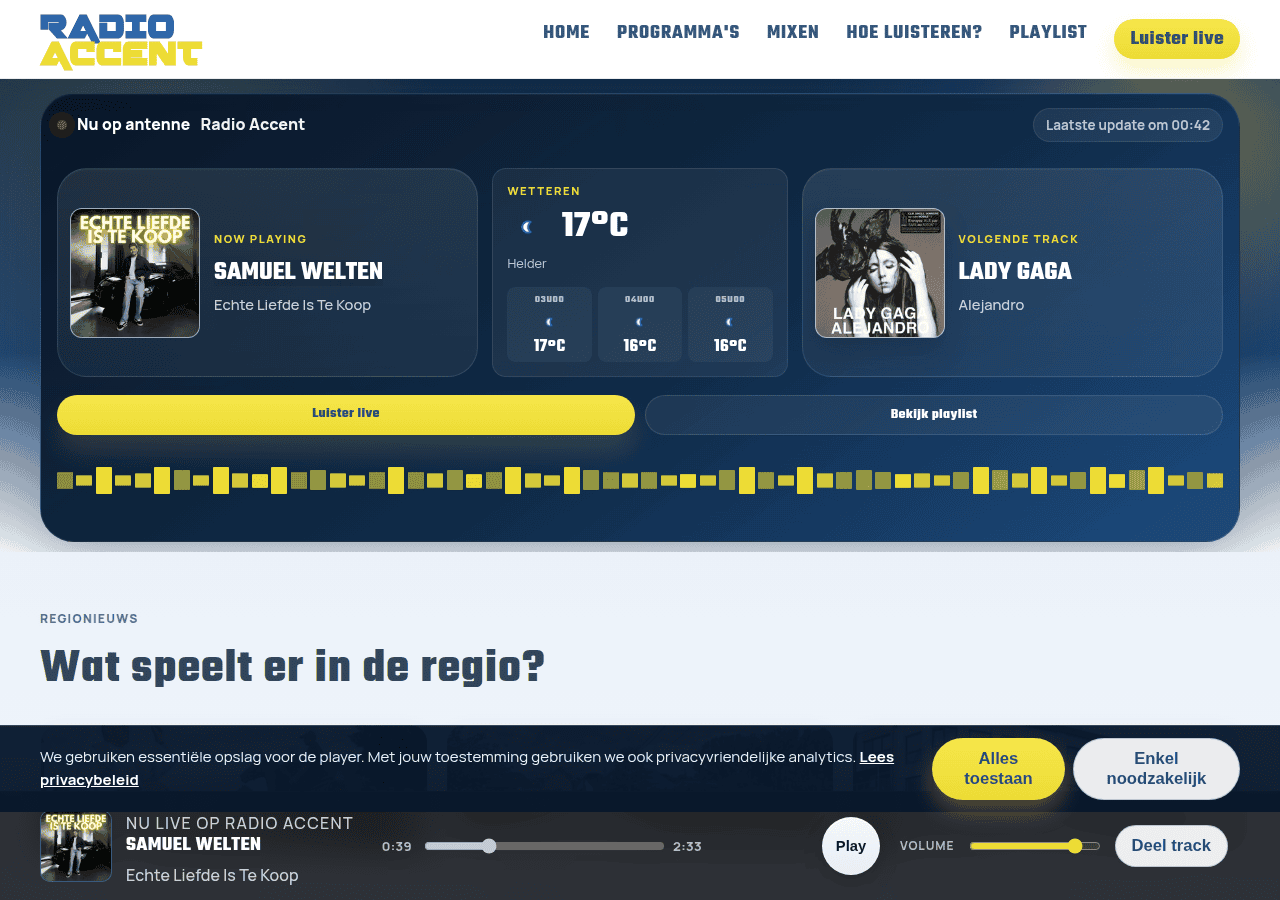 Screenshot of radioaccent.be