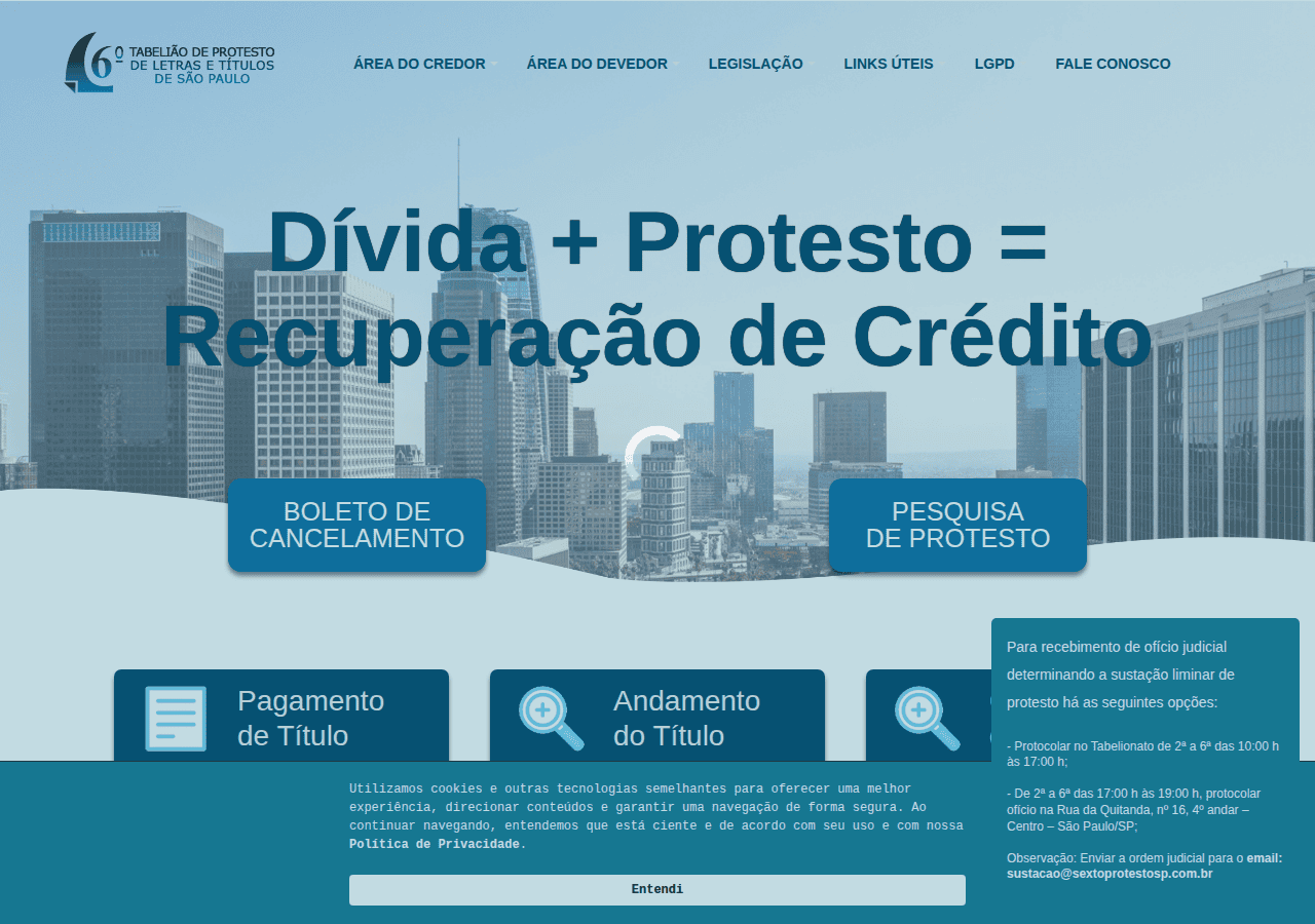 Screenshot of sextoprotestosp.com.br