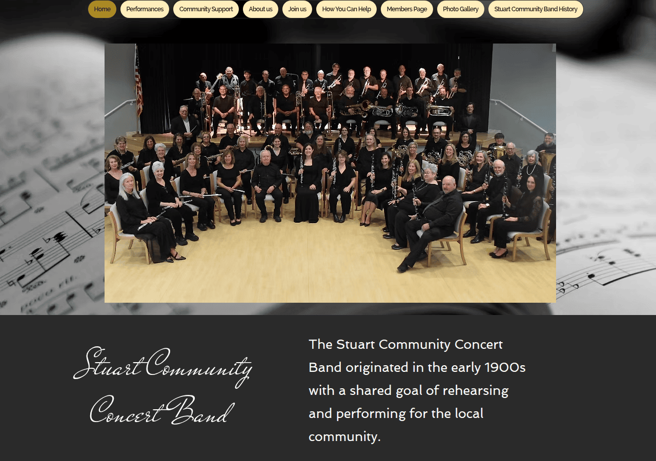 Screenshot of stuartcommunityconcertband.org