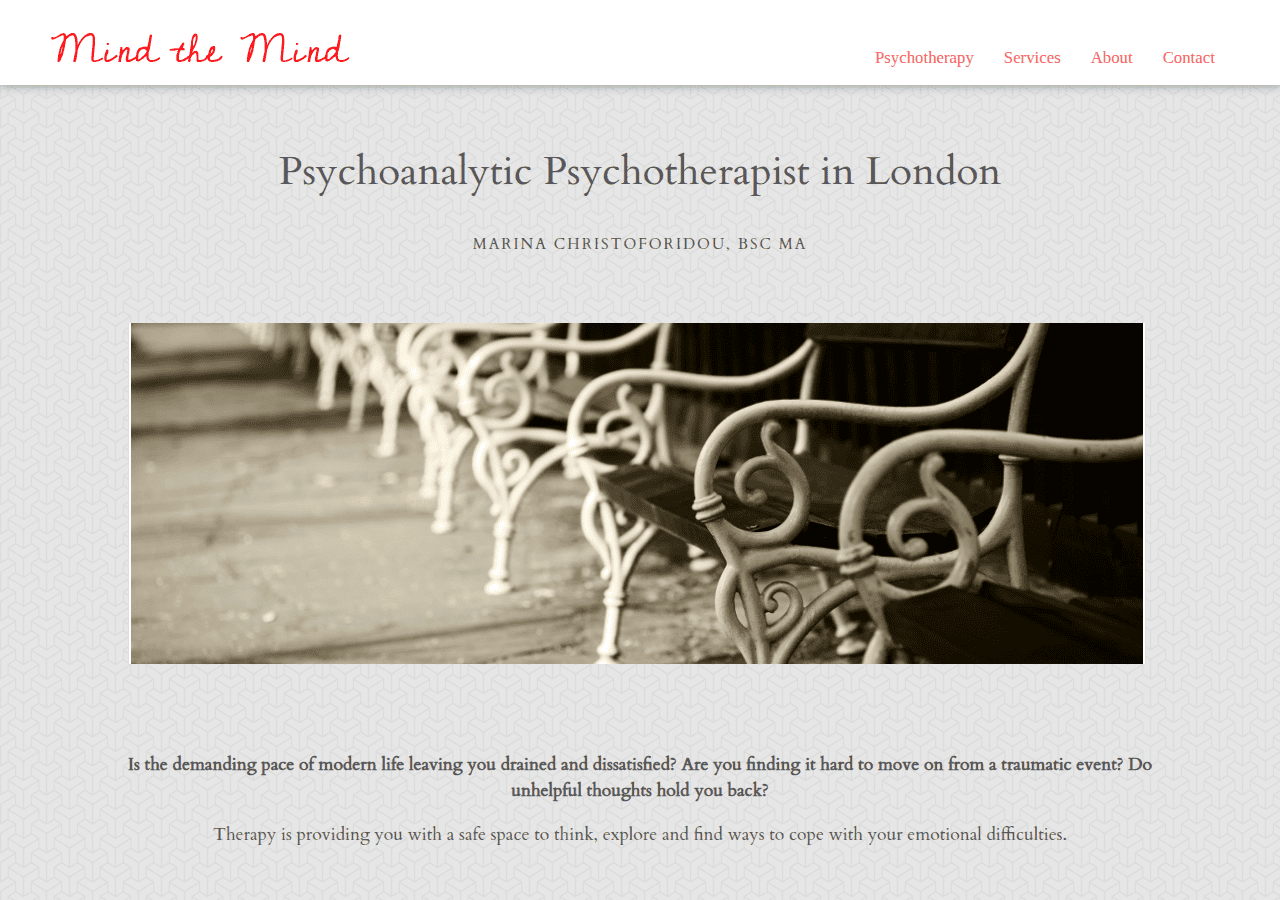 Screenshot of mindthemind.co.uk