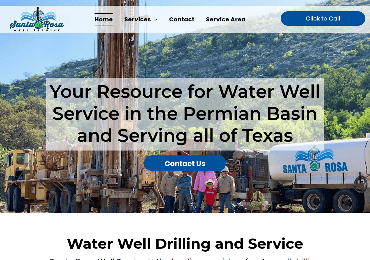 Screenshot of santarosawellservice.com