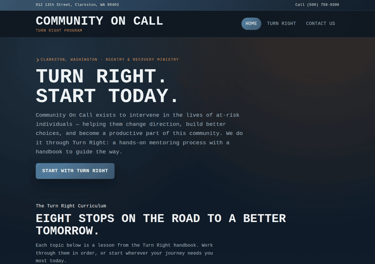 Screenshot of communityoncall.org